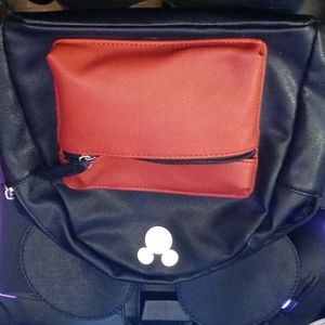 Disney Mickey Mouse The True Original backpack Red on Black 2 pouch